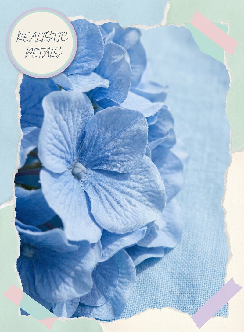 3Pcs Light Blue Real-Touch Hydrangeas Flowers- Home/Wedding/Party/Photo Decor - Image 4